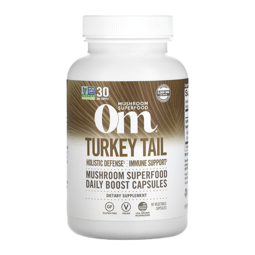 Om Mushroom Superfood Turkey Tail Mushroom Capsules, Immune Support, 90 Ea